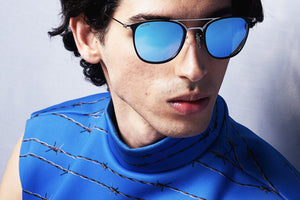 Panama - Black and Silver / Blue Mirror بنما / اسود و سلفر / ازرق عاكس